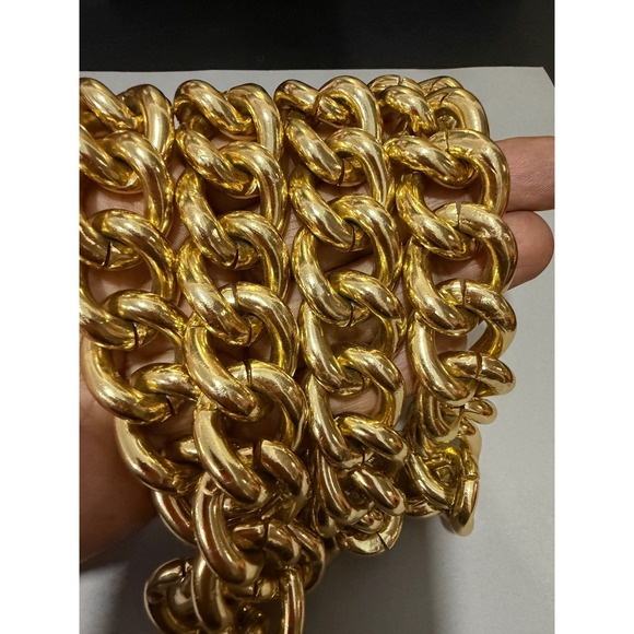 Chunky Curb Chain Necklace Women Gold Tone Bold Statement Link Heavy 36" - Picture 6 of 14